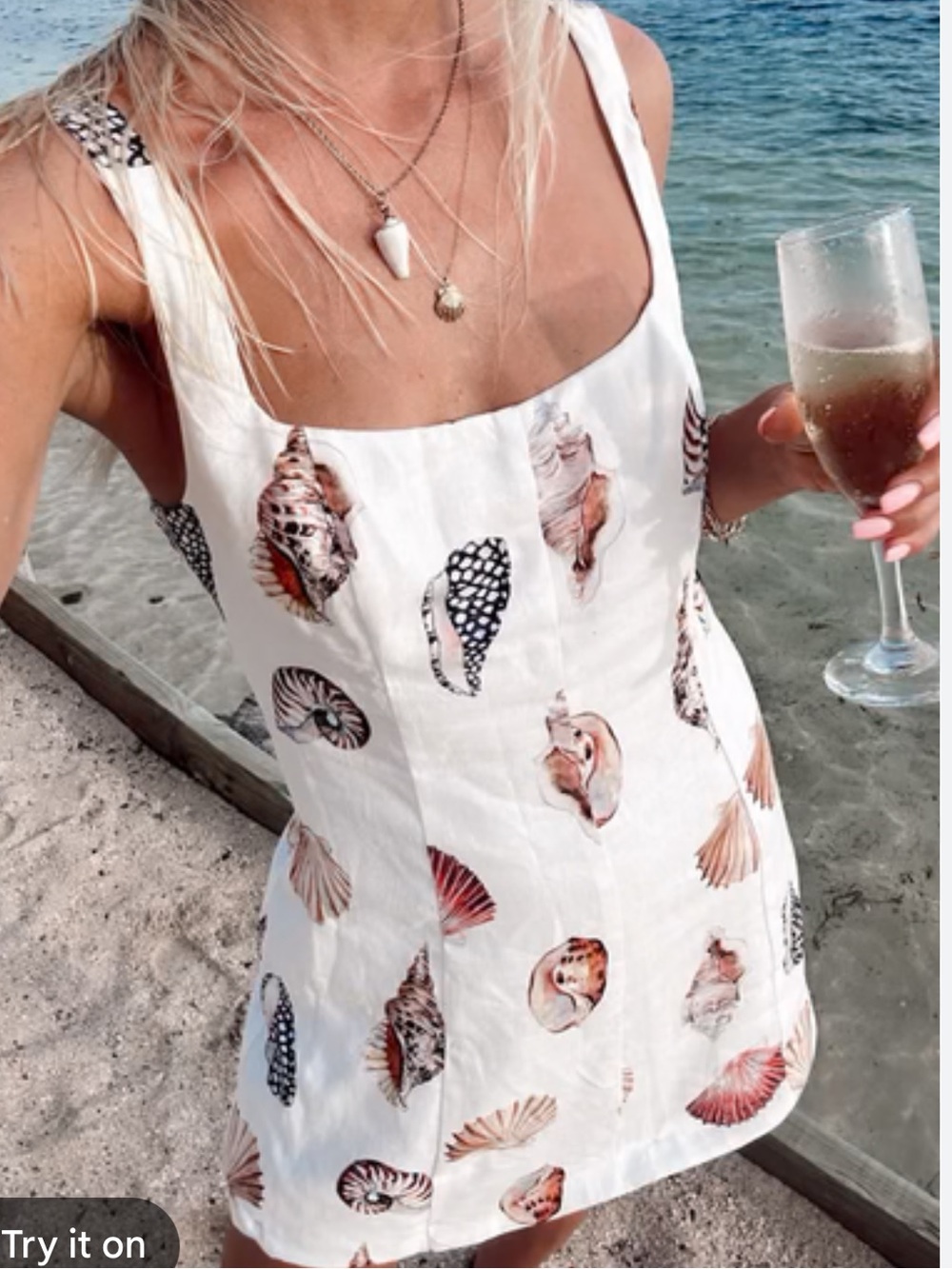Steph Mini Dress ~ Shell Linen - Show Me Your Mumu